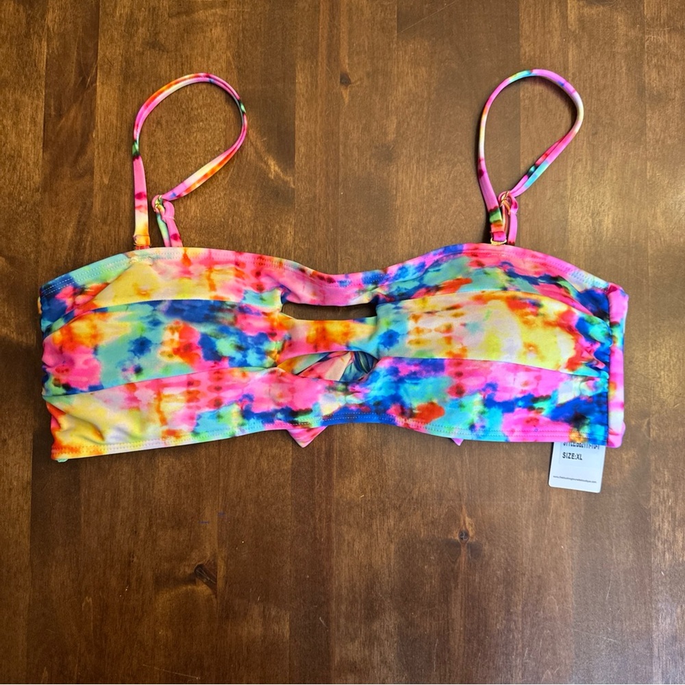 Blushing Brunette XL Swim Bikini Top Beach‎ Travel Resort Sexy Padded Adjustable